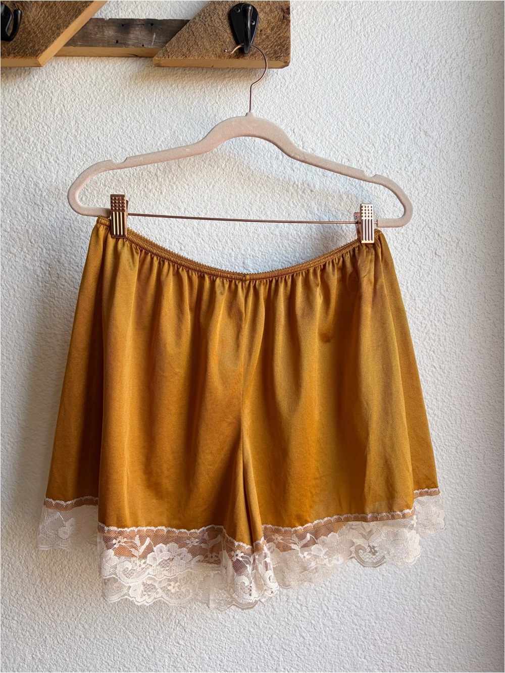 Hand Dyed Copper Underworks Pettipants Lace Trim Slip Shorts XL